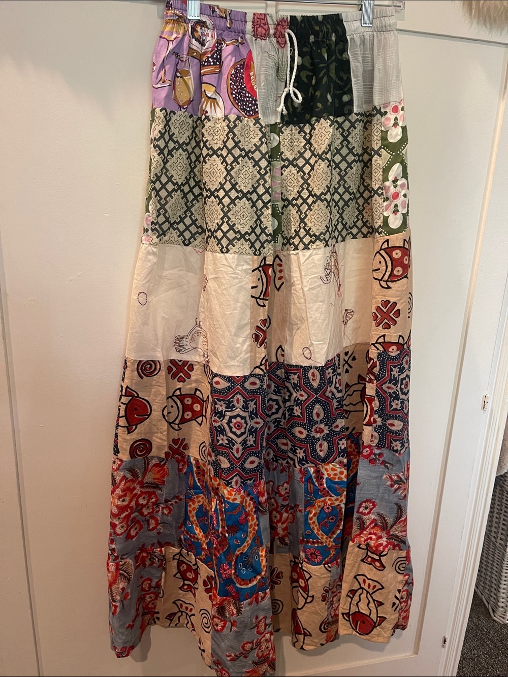 Bohemian Patchwork Maxi Skirt - Multi Color